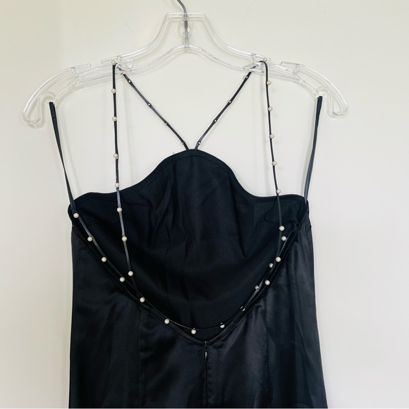 Commense Hold My Pearls Open Back Satin Long Dress Sz XS - Picture 10 of 16